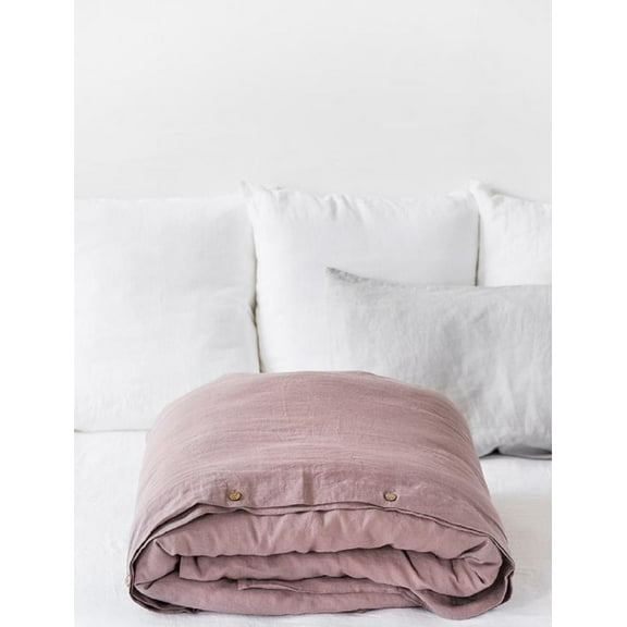 Pavish Export Linen Duvet Cover In Dusty Pink Washed Linen Soft Donna Duvet Cover Set With 2 Matching Pillow Sham Full
