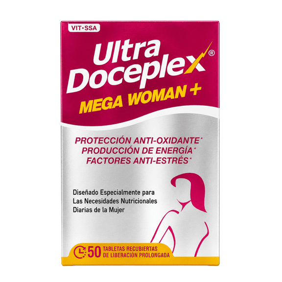 Ultra Doceplex Mega Woman Multivitamin & Multimineral Dietary Supplement for Women | Vitamins A, C, D3, E, B-Complex, Iron, Biotin & Antioxidant Blend | 50 Extended Release Tablets