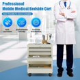 thumbnail image 3 of Yeeoy Medical Bedside Cart with Wheels & Lock, 5 Drawers Dental Assistant's Mobile Cabinet Dental Side Cabinet Storage Cabinet, Beige 24.5"Lx13"Wx29"H, 3 of 9