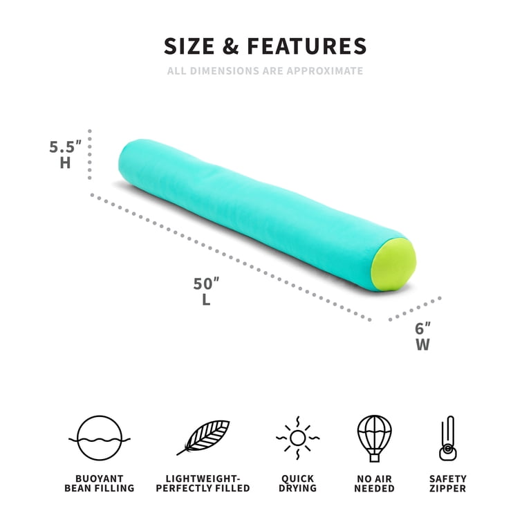 Average Joes Big Joe Noodle 2 Pack No Inflation Needed Pool Floats, Summer Melon Double Sided Mesh Quick Draining Fabric Jumbo 4 Feet Big Joe Noodle Sling