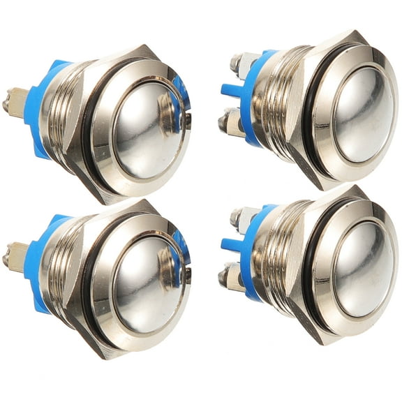 Angoily 4pcs Lighted Wired Doorbell Button Replacement Kit, Nickel-Plated Push Chime Buttons, Easy to Install for Home Use