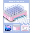 thumbnail image 3 of Estación de carga USB-A de 5 puertos MSTJRY con 7 cables, color rosa, 3 of 8