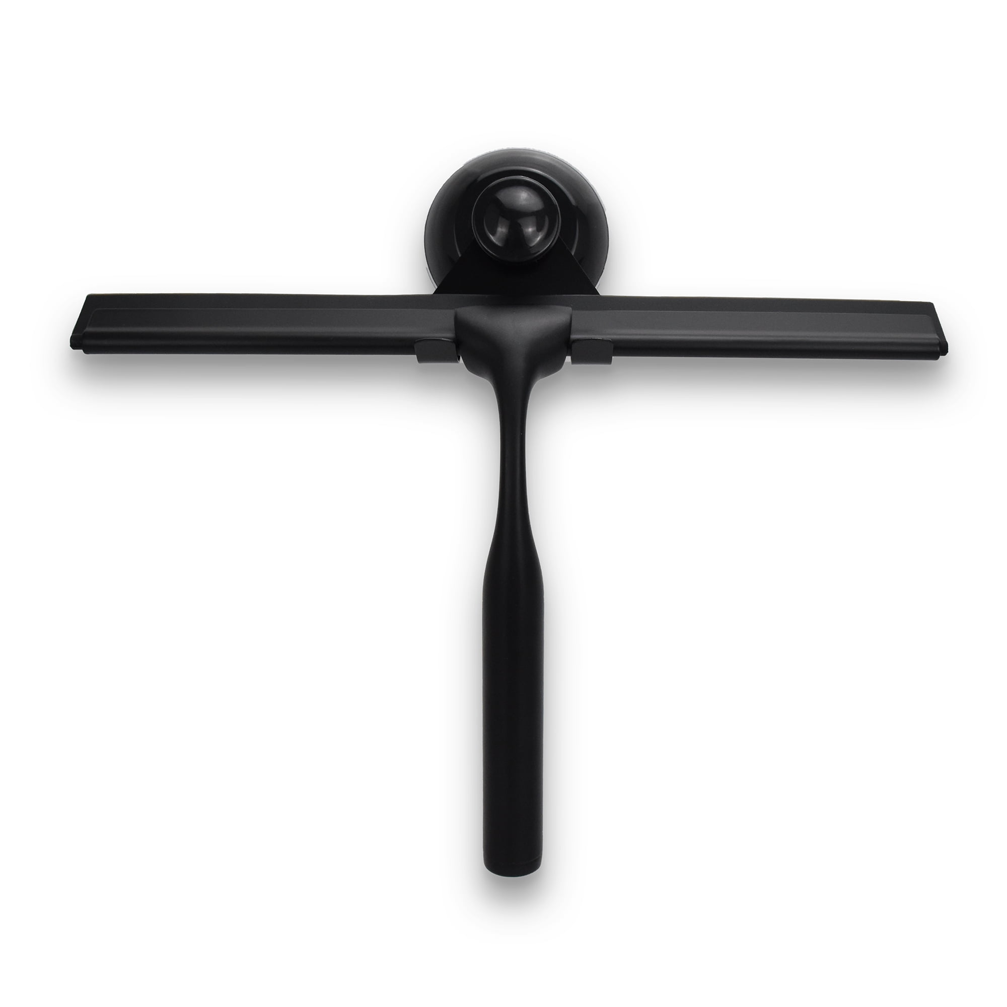 Matte Black Shower Squeegee, Stainless Steel Wiaper by Fab Glass and