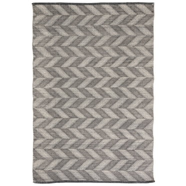 SAFAVIEH Kilim Tristen Zig Zag Wool Area Rug, Grey/Ivory, 4' x 6'