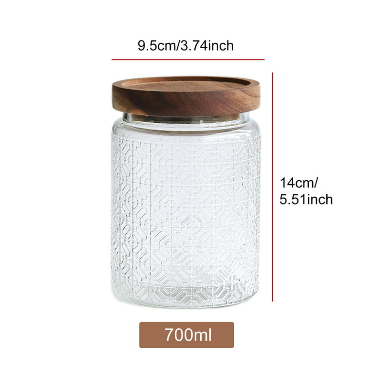Gencywe Glass Storage Jars with Bamboo Lid, 27 OZ Airtight Food Storage Jar  with Labels, Clear Kitchen Canisters for Candy, Cookie, Rice, Coffee
