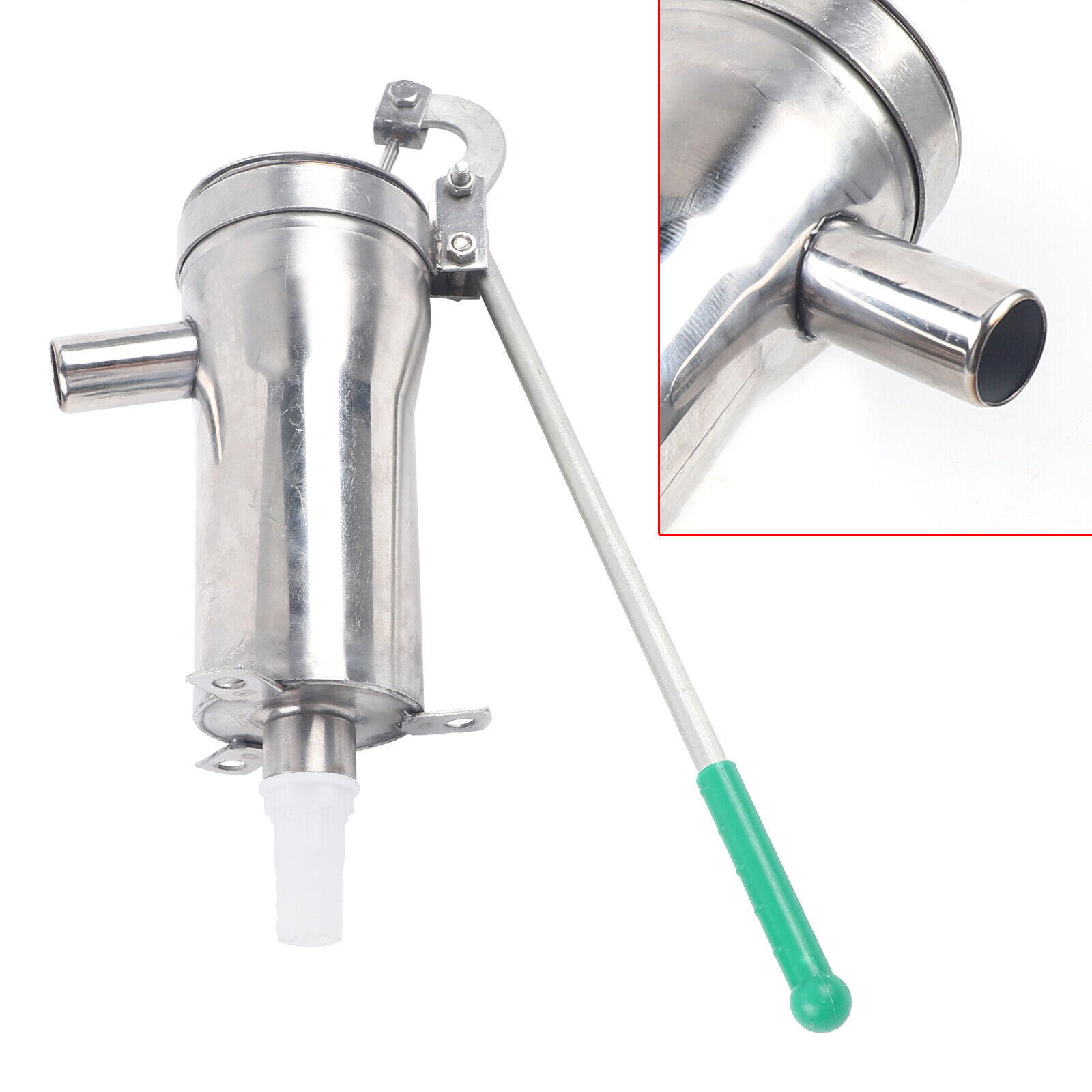 Retro Silver Manual Stainless Steel Well Pump, Hand Water Suction Pump, Antique Manual Hand Well Pump