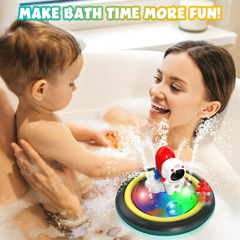 Astronaut Baby Bath Toys, Automatic Spray Water Toddler Bath Toys,  Induction Sprinkler Bathtub Toys with Light
