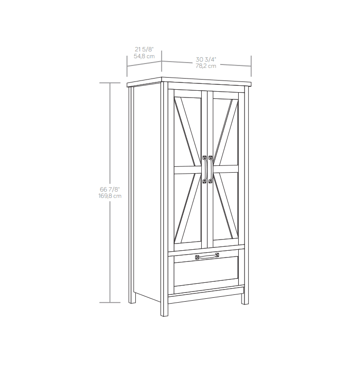 Better Homes & Gardens Modern Farmhouse Armoire, Rustic Gray Finish