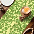 thumbnail image 2 of Yellow St. Patrick's Day Cotton Linen Table Runner for Dining Kitchen, Green Lucky Clovers Dog Wedding Outdoor Party Tablerunners Decoration, Dresser Scarf Coffee Tablecloth Runners 13x60 Inches, 2 of 9