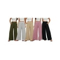 thumbnail image 3 of Suagox Women's Long Pants Casual Loose Fitting Elastic Waist Wide Leg Solid Color Pants for Spring Summer, 3 of 10