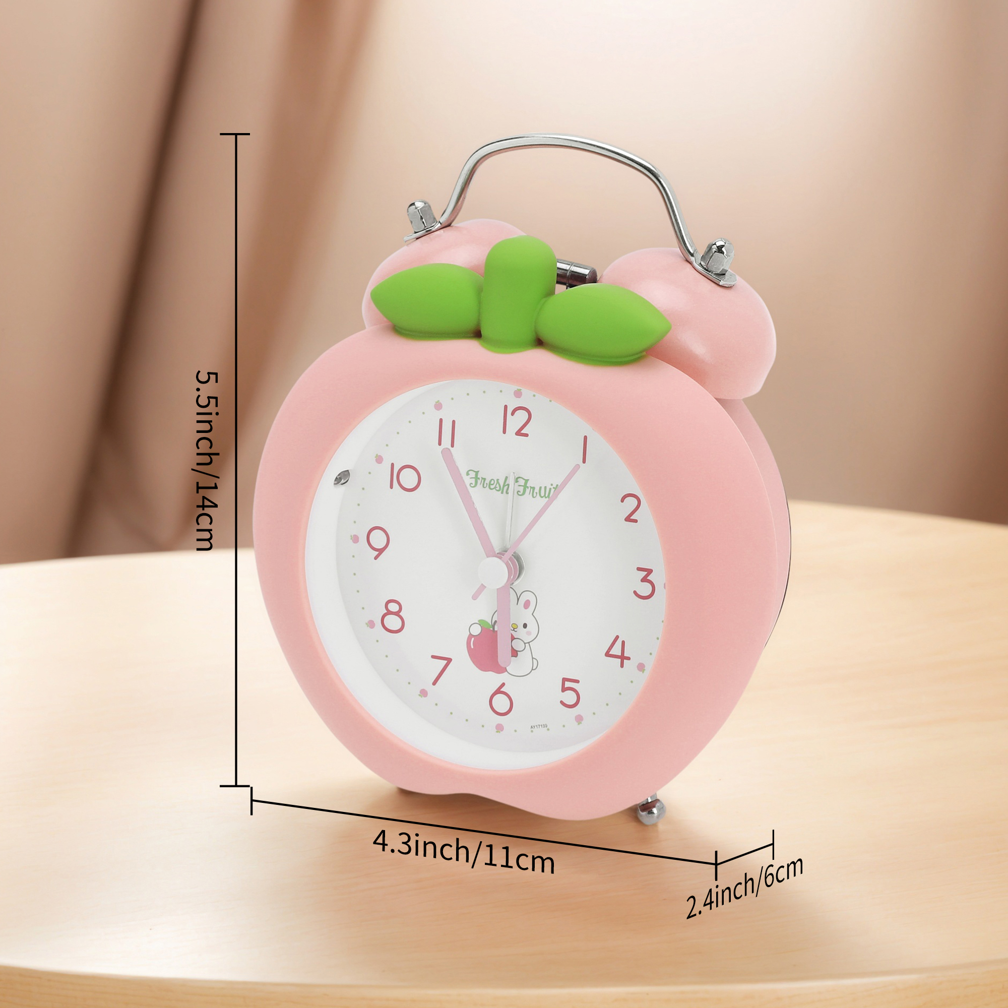 Unique Bargains Colorful Mechanical Alarm for Bedroom Dorm Green 4.3"Lx 2.4"W x 5.5"H