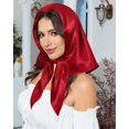 thumbnail image 5 of LinYooLi 2 PCS Satin Hair Bandanas for women Large Solid Color Head Scarf Tie-back Head Kerchief Silk Hair Scarf for Women Girls, 5 of 7