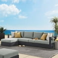 thumbnail image 2 of Modular Lounge Sectional Sofa Set, Grey Gray, Aluminum Metal, Outdoor Patio Balcony Cafe Bistro Garden Hospitality Restaurant, Modern Contemporary HB36640, 2 of 8