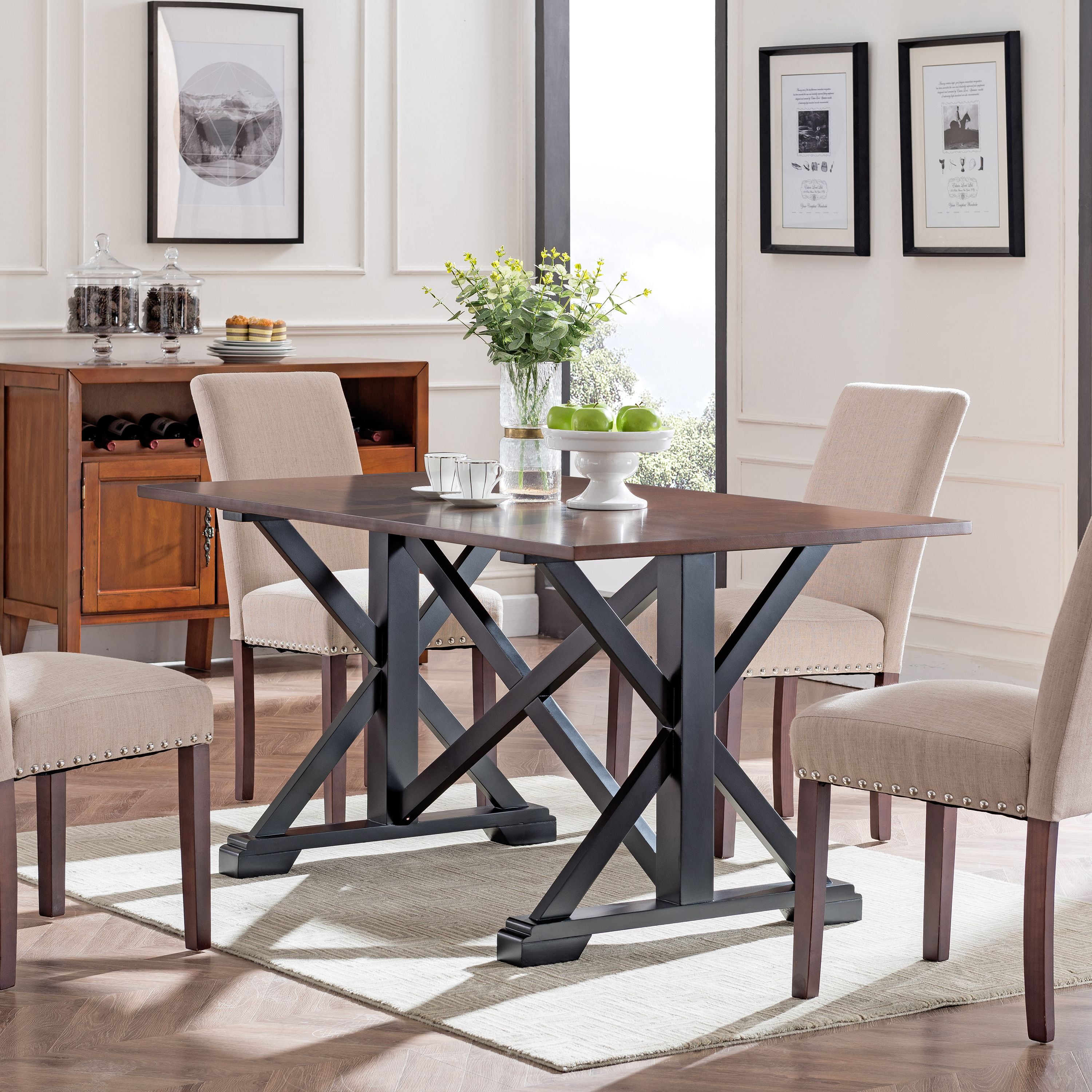 Clampo Farmhouse Dining Table Black