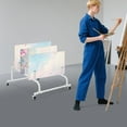 thumbnail image 4 of 10-Slot Picture Fame Adjustable Canvas Storage Display Rack Cart with Wheels, 4 of 14