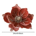 thumbnail image 6 of tasrioml Artificial Poinsettia Flower Picks Velvet Glitter Magnolia Flower with Stem Christmas Tree Ornaments for Xmas New Year Party Wedding Holiday Decor, 6 of 8
