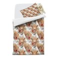 thumbnail image 2 of Flower and Highland Cow Duvet Cover and Pillowcase Set for Single Bedding, Bedroom Accessories for Kids Teens, 2 of 5