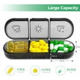 thumbnail image 6 of Weekly Pill Organizer 3 Times a Day, Portable Travel Pill Box 7 Day with Large Pill Containers, Light-Proof Pill Case for Vitamins, Medication, Supplements and Fish Oils (Black), 6 of 7