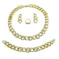 thumbnail image 2 of JoeytheJewelryNY HUGS &KISSES Cuban link set icedcut gold Plated #101, 2 of 4