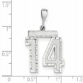thumbnail image 2 of 14k White Gold Large Diamond-cut Number 14 Charm Pendant, 2 of 2
