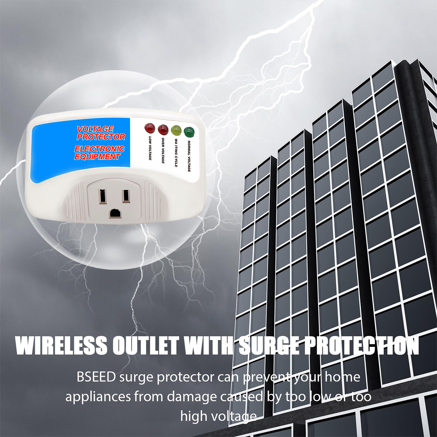 Single Outlet Surge Protector,Power Voltage Protector for Refrigerator Home Appliance, 1875W, 120V 125V, 15A