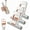 White Orange 3pc, variant on Mini Foldable Desktop Mop, Hands-Free Lazy Portable Self-Squeeze Short Mop, for Bathroom, Kitchen, Desktop, Glass, Living Room, Car