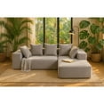 thumbnail image 3 of Barara King Compressed Seat Sofa with Soft Cushions, Boneless Couches for Living Room, Bedroom, Grey, 3 of 8