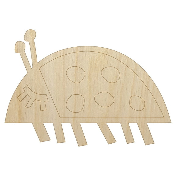 Ladybug On the Move Doodle Wood Shape Unfinished Piece Cutout Craft DIY Projects - 4.70 Inch Size - 1/8 Inch Thick