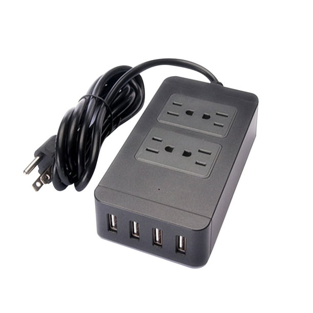 Enchufe de EE. UU. Adaptador de enchufe de regleta inteligente 4 salidas 4 puertos USB Protector contra sobretensiones Estación de carga del cable del cargador 110-250V Sweethay DZ3470-00B