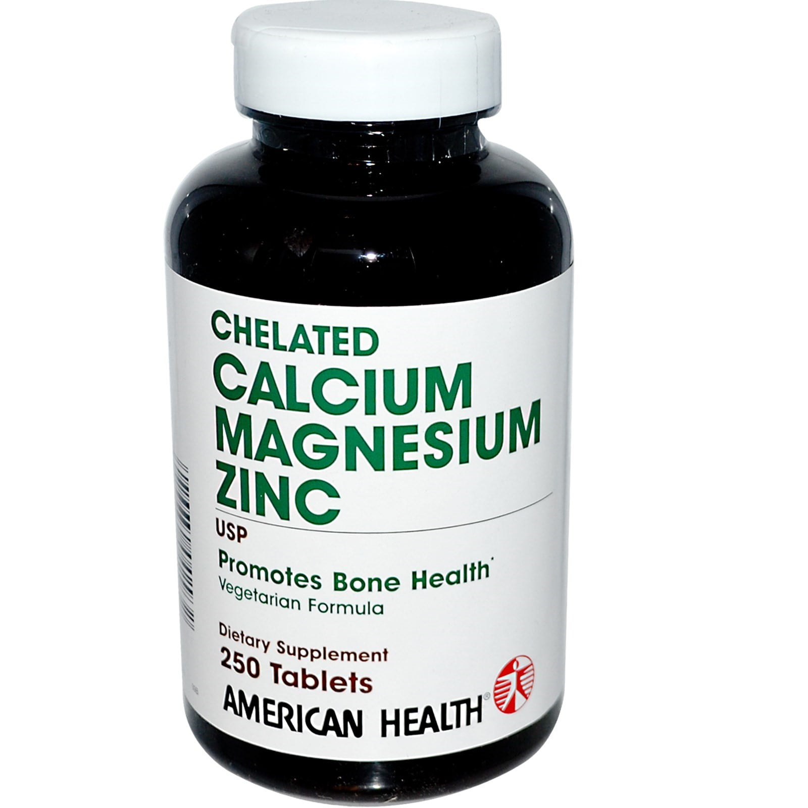 American Health Chelated Calcium & Magnesium with Zinc, 250 Ct