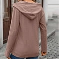 thumbnail image 5 of WQQZJJ Sweatshirts Tops for Women Solid Relaxed Fit Drawstring Hooded V Neck Button Smock Tops Drop Long Sleeves Casual T Shirt S-2XL, 5 of 5