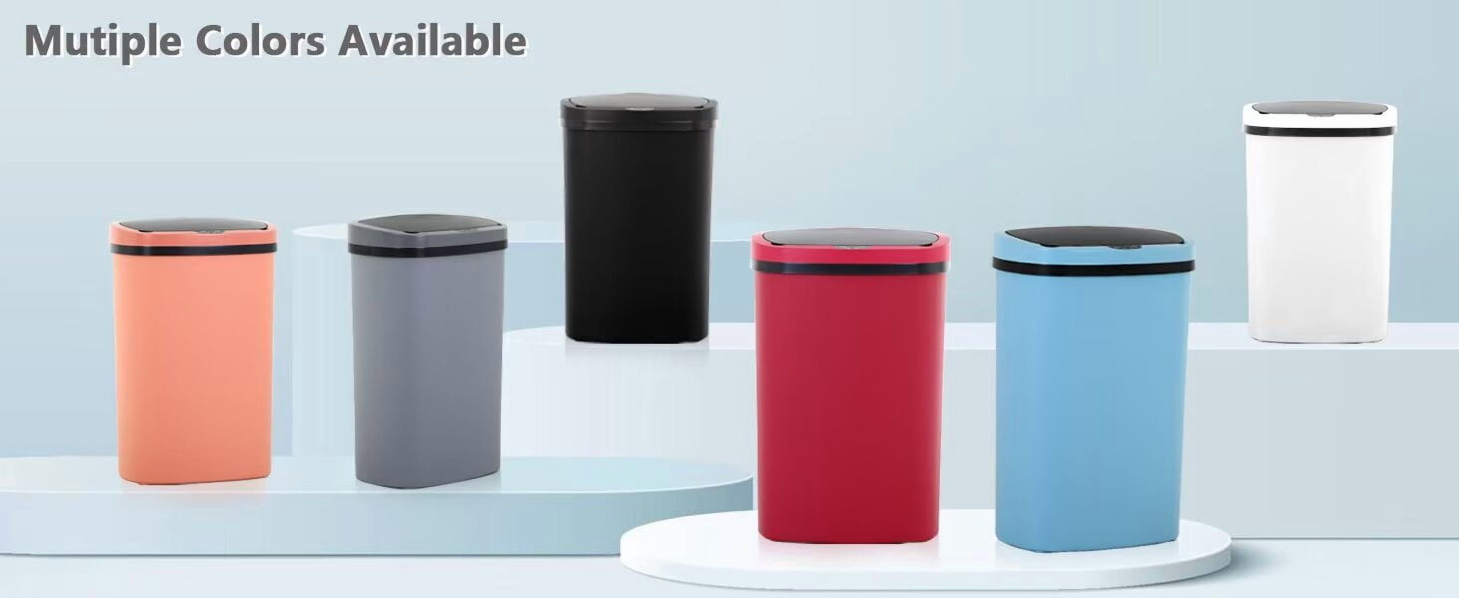 CL.HPAHKL 13 Gallon Kitchen Garbage Can, 50 Liter High-Capacity Broken-Resistant Plastic Garbage Can with Lid Smart Trash Can Touchless Automatic Trash Can for Home Kitchen Office (1, White)