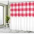 thumbnail image 4 of Ambesonne Gingham Shower Curtain, Squares Lines Pattern Art, 69"Wx70"L, Dark Pink White, 4 of 4