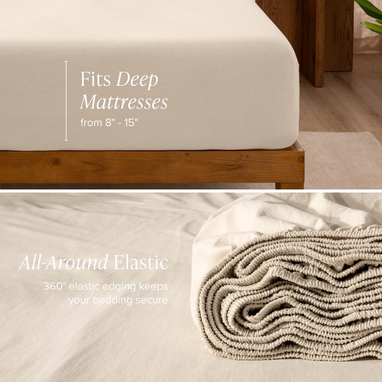Bare Home Organic Cotton Jersey Queen 4-Piece Sheet Set photo 6