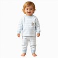thumbnail image 3 of NOLDARES Toddler Girl Boys Pajamas Set Kids PJs Fall Winter Sleepwear 2 Piece Long Sleeve Top and Pants Jammies(H089-Blue), 3 of 8