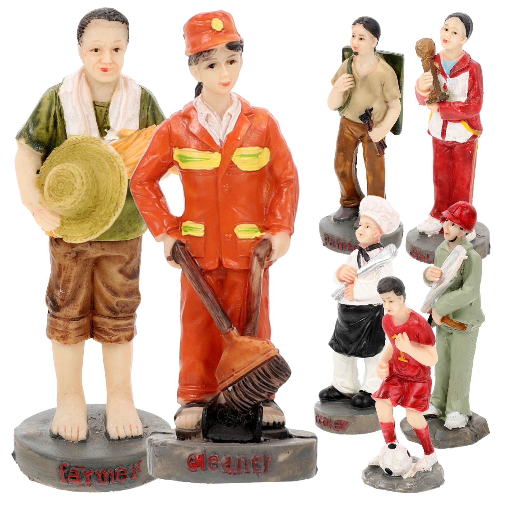 FOLOYORI 7Pcs Mini People Figurines for Miniature Scene Creation Role Play and Tabletop Ornament present