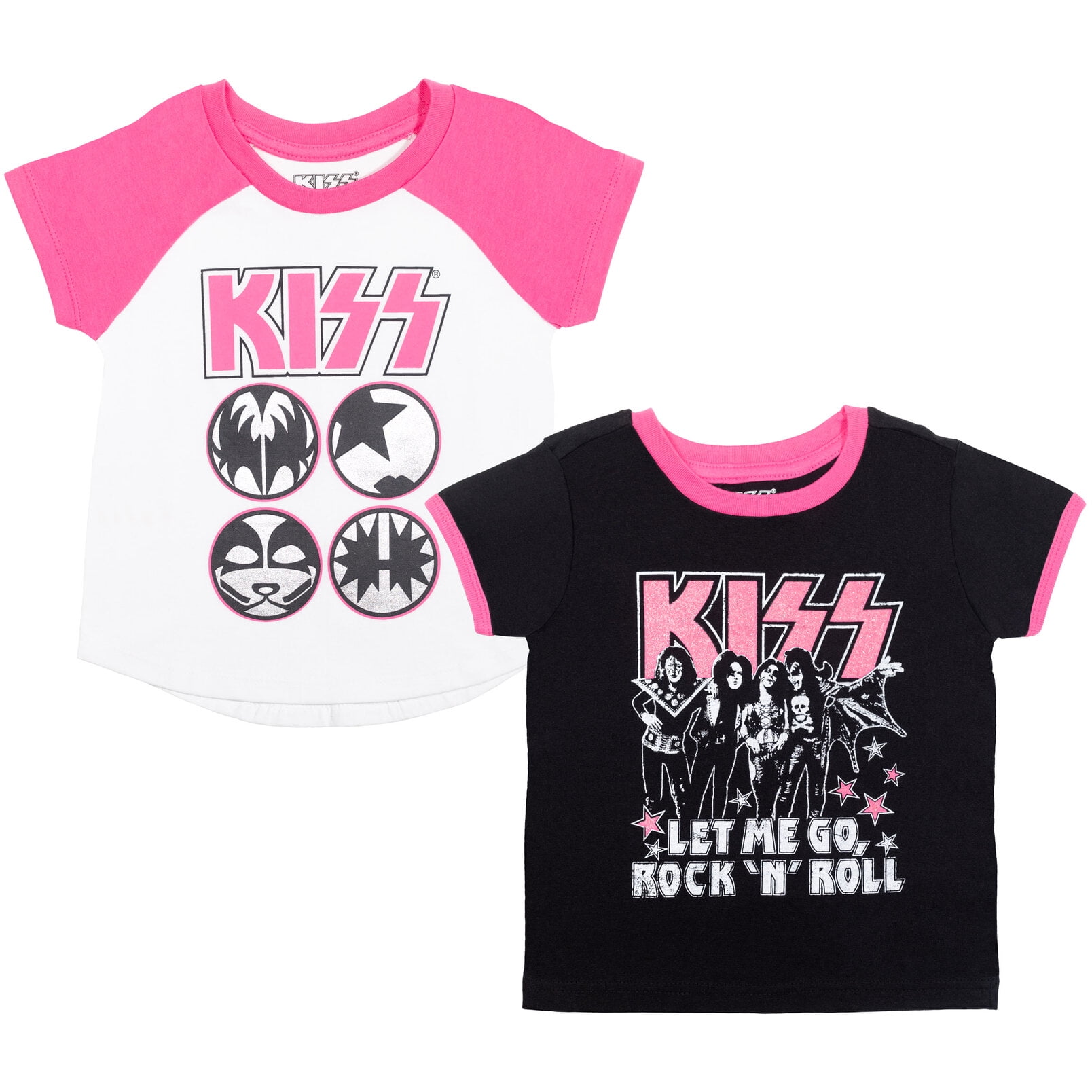 KISS Big Girls 2 Pack T-Shirts Toddler to Big - Walmart.com