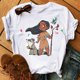 thumbnail image 1 of Camiseta de dibujos animados de Disney para mujer, ropa Y2k de princesa linda, camiseta gráfica Kawaii, de manga corta Camisetas estampadas, camisetas ajustadas, 1 of 5