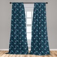 thumbnail image 5 of Ambesonne Floral Curtains, Lilac Roses Leaves Pattern, Pair of 28"x63", Pale Purple and Petrol Blue, 5 of 5
