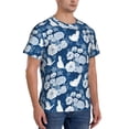 thumbnail image 2 of Bixox Men's Rose Flowers Printed Short Sleeve Skinny Athletic T-Shirt, 2 of 6