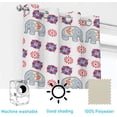 thumbnail image 4 of Coolnut Room Darkening Window Curtains Panels Drapes Elephants and Ethnic Circles on White Thermal Insulated Grommet Blackout Curtains 84x55in 2 Panels, 4 of 4