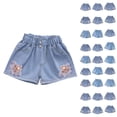 thumbnail image 4 of YOUYEDIAN Girls Denim Shorts Teens Summer Elastic Waist Short Jeans Casual Versatile Pants (Blue, 11-12 Years), 4 of 4