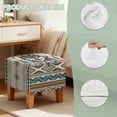 thumbnail image 7 of SCRAWLGOD Wolf Dream Catcher American Tribal Print Brown Ottoman Cover Square Stretch Ottoman Slipcovers Soft Storage Foot Rest Cover with Elastic Bottom Footrest Stool Covers Protector, 7 of 7