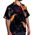 thumbnail image 2 of Bats Men's Short Sleeve Button Down Poplin Hawaiian Shirt for Summer Beach, Casual Printed Unisex Style, 2 of 6