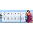 thumbnail image 2 of Asoul Womens Plus Size Scalloped V Neck One Piece Swimsuits Side Tie Knot Swimdress Bathing Suits, 2 of 8