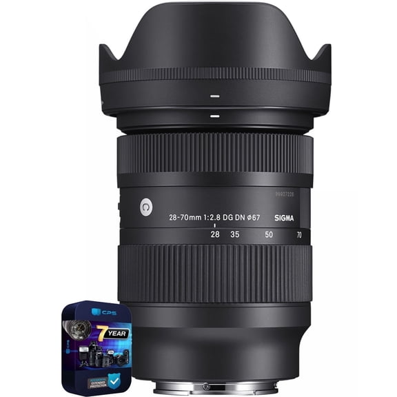 Sigma 592965 28-70mm F2.8 DG DN Contemporary Zoom Lens for Full Frame Sony E-Mount Bundle with 7 YR CPS Enhanced Protection Pack