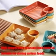 thumbnail image 4 of Sauce Separated Plate,Chips and Salsa Serving Dish Plates, Veggie Platter Dipping Serving Trays with Sauce Rack for Buffet Family Party Appetizer Sushi Taco Salsa Charcuterie Barbecue Plate, 4 of 8