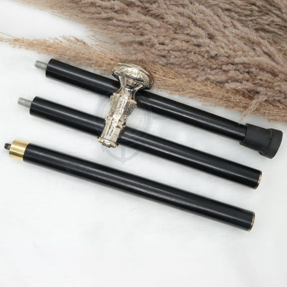 Aluminum & Brass Decorative Rosewood Walking Cane | Full Size Walking-Stick for Men & Women |