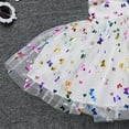 thumbnail image 6 of IBTOM CASTLE Toddler Baby Girls 1st Birthday Outfit Princes Dress with Diaper Cover Lace Ruffles Romper Tutu for Cake Smash Photo Shoot 6-12 Months White Butterfly, 6 of 8