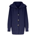 thumbnail image 6 of ShomPort Women's Fall Sweater Cardigan Long Sleeve Loose Button up Lapel Collar Knit Pullover Tops, 6 of 8
